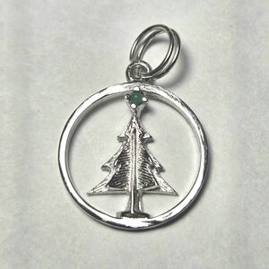 Sterling Silver Christmas Tree Charm Pendant